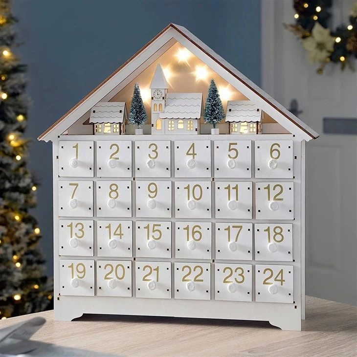 Calendario de Adviento de bricolaje de madera
