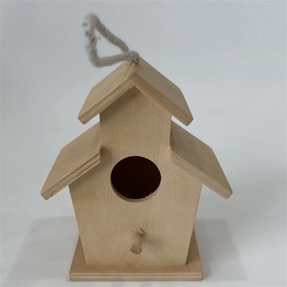 Casa para pájaros de madera contrachapada de álamo