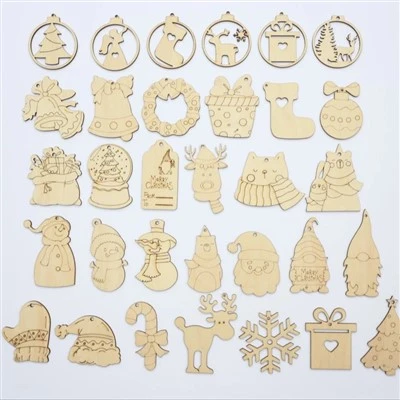 Decoración de árbol de Navidad de madera