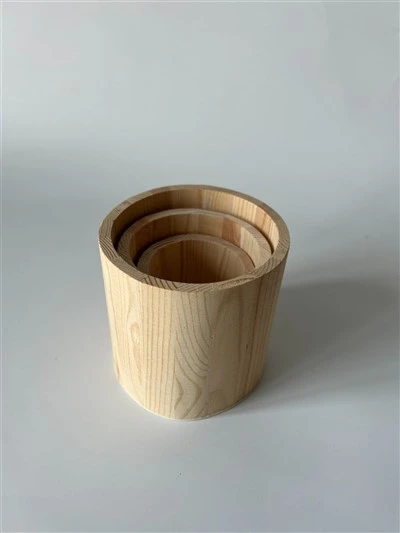 Madera de madera maceta tres set