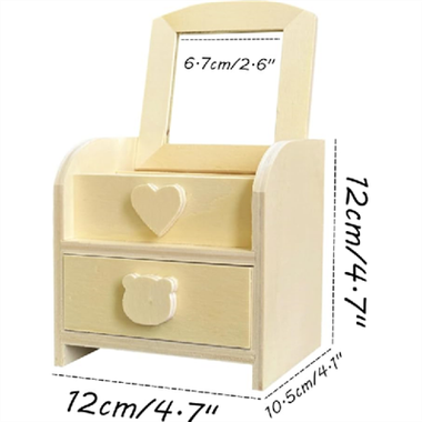 Caja organizadora de joyas de madera.