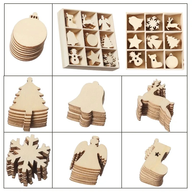 Colgante de árbol de Navidad creativo de madera