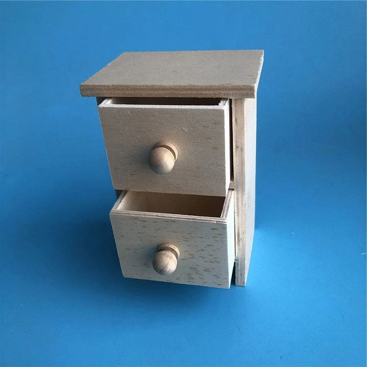 Mini mueble de madera con 2 cajones.