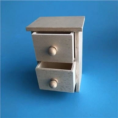 Mini mueble de madera con 2 cajones.